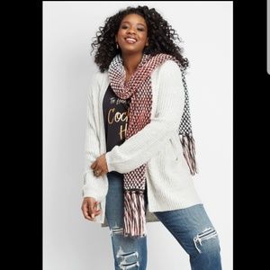 Maurices Long Cable Trim Sweater Cardigan